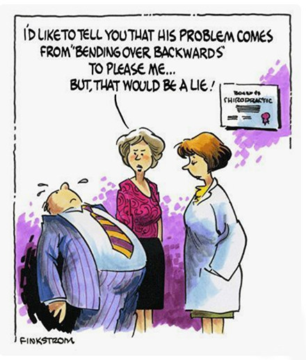 Image - Cartoon -Premier Healthcare Placerville - back pain humor